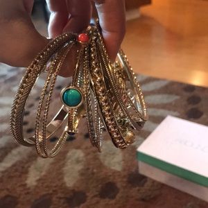 Gold bohemian bracelet set